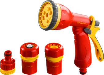 Набор для подключения шланга 3/4 пистолет 8 режимов,адаптер,2 соединителя GRINDA GS-34