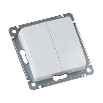 Механизм выключателя СУ 2 кл. MASTER, цвет белый (упак. 20 шт.)