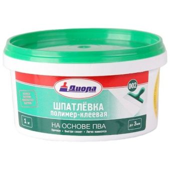Шпатлевка полимер-клеевая (основа ПВА) Диола-002 евробанка, 1 кг