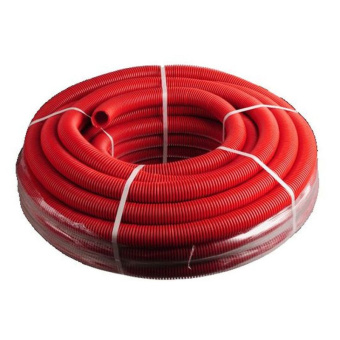 Кожух красный гофрированный D32 (вн d26мм) Бухта - 50 м. "РТП"