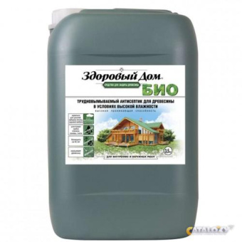 Деревозащитное средство Здоровый Дом БИО жёлто-зелёный 9 кг