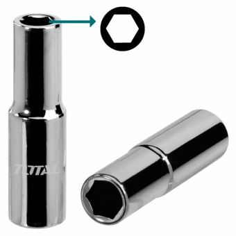 Головка торцевая шестигранная удлиненная 1/2" 24 мм INGCO HHAST12243L INDUSTRIAL