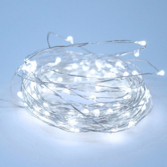 Гирлянда-нить улич Космос Роса "Серебрянные нити" 100LED серебро 10м медн.провод IP44 220V