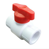 Кран шаровой полипропиленовый красная ручка баб. 20мм Valfex
