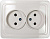 Розетка СП 2-мест. без з/к, без з/ш белая 2102-W CLASSICO ASD (упак.200/10)
