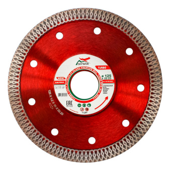 Диск алмазный турбо 150*1.6*22 мм бетон керамогранит стеклоTURBO GLASS PREMIUM SKYWER 8086