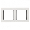 Стокгольм Рамка 2-местная белая с линией цвета черный EKF PROxima
