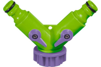 Разветвитель двухканальный 3/4 регулируемый со штуцерами PALISAD 66426