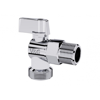 Кран  шаровой угловой 1/2" х 3/4" н/н  хром "Valogin" (22)
