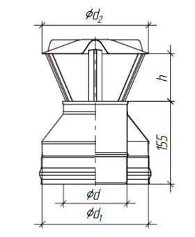 Оголовок нерж, нерж. d115/200 0,5мм/0,5мм