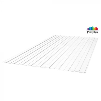 Поликарбонат профилированный С-8-У ПЛАСТИЛЮКС 1050*2000мм прозрачный шифер
