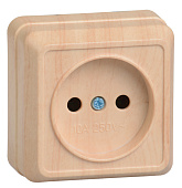 РС20-2-ОС Розетка 1местн. без з/к 10А откр.уст. ОКТАВА (сосна) (упак.432/36)
