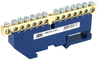 Шина N "ноль" на DIN-изол ШНИ-6х9-14-Д-С ИЭК (упак.400/20)