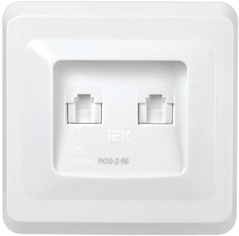 РК10-2-ВБ Розетка 2-ая комп. RJ45 Cat5e ВЕГА белый IEK