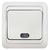 Выключатель СП 1кл с подсветкой CLASSICO белый ASD (2121) (упак.200/10)