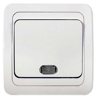 Выключатель СП 1кл с подсветкой CLASSICO белый ASD (2121) (упак.200/10)