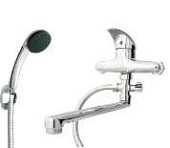 Смеситель  для ванны однорычажный, излив 40 см (L), карт. 40, поворотный дивертор (цинк) Омега 3307НД