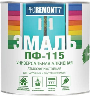 Эмаль ПФ-115 PROREMONTT зелёный 1,9кг Л-С