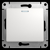 Механизм Выключателя СП 1-кл. с подсветкой белый "GLOSSA" (упак.20) GSL000113