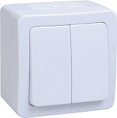 Выключатель ОП 2-кл. белый IP54 ГЕРМЕС PLUS ВС20-2-0-ГПБ (упак.100/10)