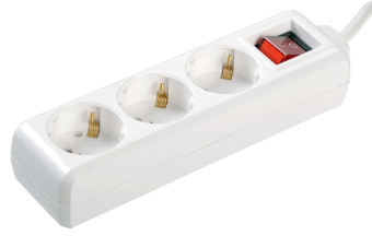 Удлинитель быт. з/к с выкл. 3 места/1,5 метра 3500Вт 16А/250В (ПВС 3х1мм2) У03К-выкл ИЭК(упак.56/14)