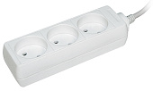 Удлинитель быт. 3 места/5метров 2000Вт 10А/250В (ПВС 2х0.75мм2) У3 ИЭК (упак.48/12)