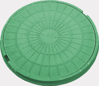 Люк канализационный полимерный  15 кН (1,5 т.) зеленый 