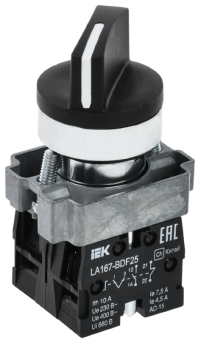 Переключатель LA167-BDF25 2 полож. 1з+1р черный IEK