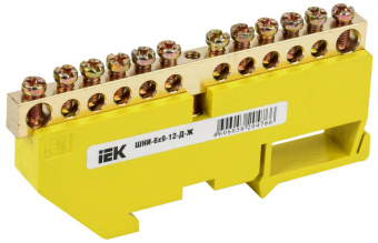 Шина PE "земля" на DIN-изол ШНИ-6х9-12-Д-Ж ИЭК (упак.500/20)