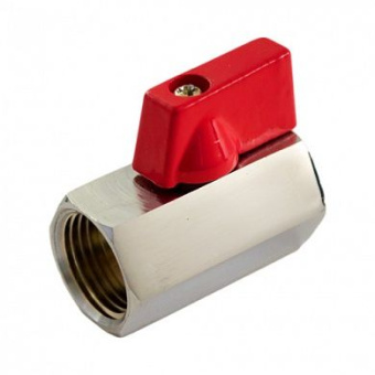 Кран  шаровой  "мини" 1/2" в/в  никель "Aqualink"