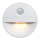 Светильник с датчиком движения 2LED 0,5W (3хААА в комплект не входят) 3м , IP20, 72*72*25mm, круг, б