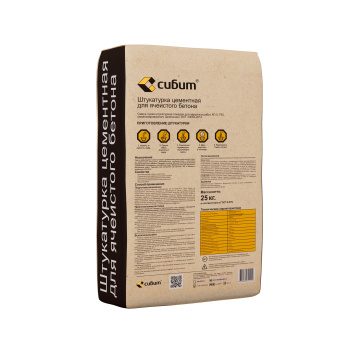 Штукатурка цементная для ячеистого бетона СИБИТ, 25 кг