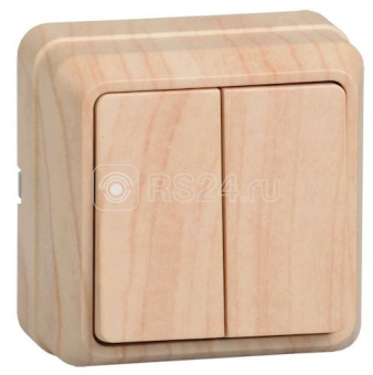 ВС20-2-0-ОС Выключатель 2кл 10А откр.уст. ОКТАВА (сосна) (упак.432/36)