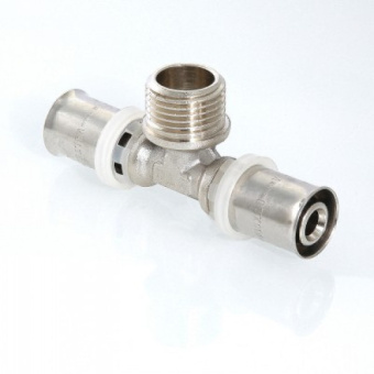 Пресс тройник 20ммх1/2"х20мм с переходом на наружную резьбу Лавита 11160002 (15/60)