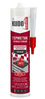 Герметик KUDO KSK-152 силиконовый нейтральный высокотемпературный черный 280мл