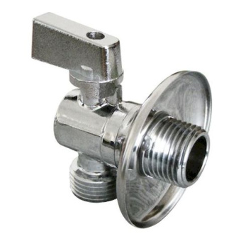 Кран  шаровой угловой 1/2" х 3/4" н/н с удлиненной резьбой хром "Aqualink"