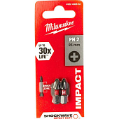 Бита PH 2*25 мм ударная Milwaukee SHOCKWAVE  2 шт Бита PH 2*25 мм ударная Milwaukee SHOCKWAVE  2 шт