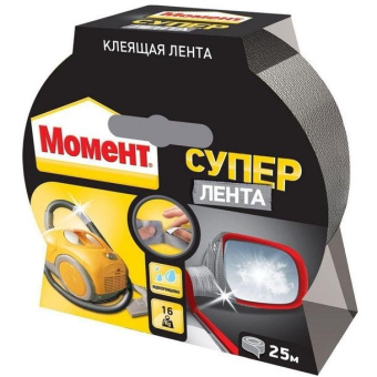 Клеящая лента "Момент Супер Лента" серебристая 25м 1760300
