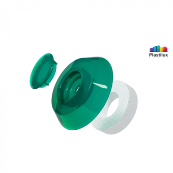 Термошайба для поликарбоната  без ножки зеленая
