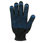 Перчатки черные х/б с ПВХ 10 класс вязки Перчатки черные х/б с ПВХ 10 класс вязки