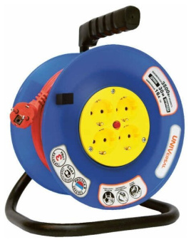 Удлинитель на катушке 4-х местный х30м с з/к с з/ш 6А IP44 ВЕМ-250 термо ПВС 3х0.75 UNIVersal 1680