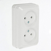 Розетка ОП 2-мест. без з/к без з/ш 7102-W BOLLETO белая ASD (упак.200/10)
