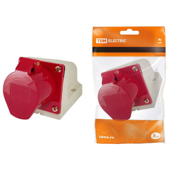 Розетка стационарная 115 3Р+РЕ+N 16А 380В IP44 TDM