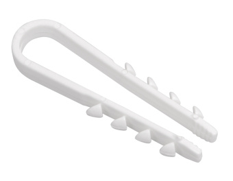 Дюбель хомут 11-18мм нейлон белый (100шт) (50/150) для круглого кабеля