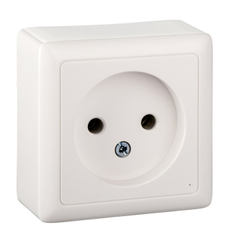 Розетка ОП 1-мест. без з/к без з/ш изол. пл. ХИТбелый (упак.168) RA10-131I-B