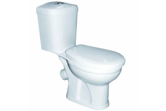 Унитаз-компакт  "ОК" белый прямой выпуск Дора смыв круговой, антивсплекс (Комбо)