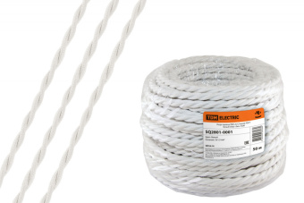 Провод витой ПВХ, 2х1,5 БЕЛЫЙ  (бухта 50м) ТДМ