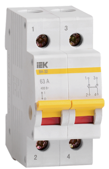 Выключатель нагрузки (мини-рубильник) ВН-32 2Р 63А ИЭК (упак.120/6)