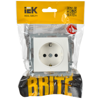 Механизм Розетки СП с з/к/ш 16А в сб. РСР14-1-0-БрБ бел. BRITE IEK