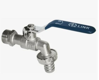 Кран  шаровой водоразборный 1/2" НР  рыч.  никель "Aqualink"